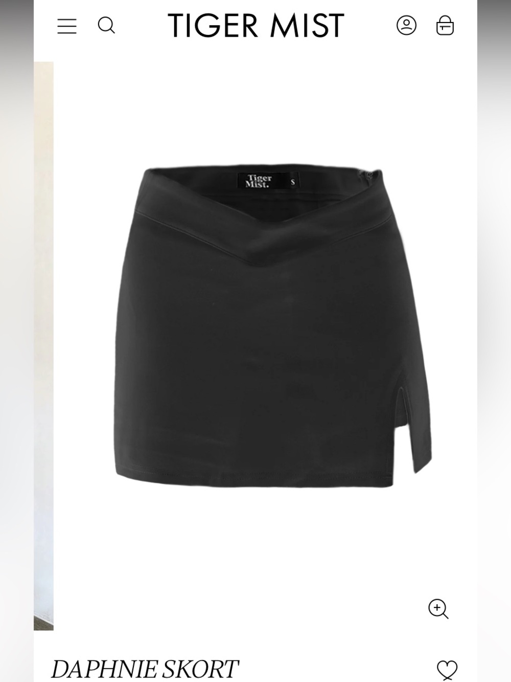 tiger mist skort size XS
